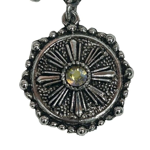 Vintage Dangle Brooch Pin Women's OS Silver-Tone Aurora Borealis Rhinestone Bow - Picture 6 of 8